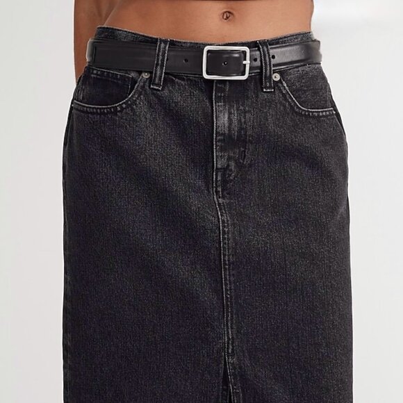 Madewell Denim Mid-Rise Maxi Skirt in Lunar Wash, 27 - Picture 4 of 10
